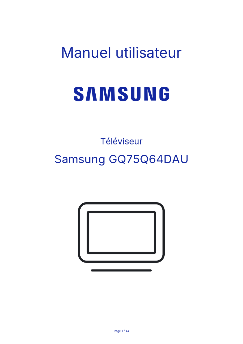 Image de la première page du manuel de l'appareil GQ75Q64DAU