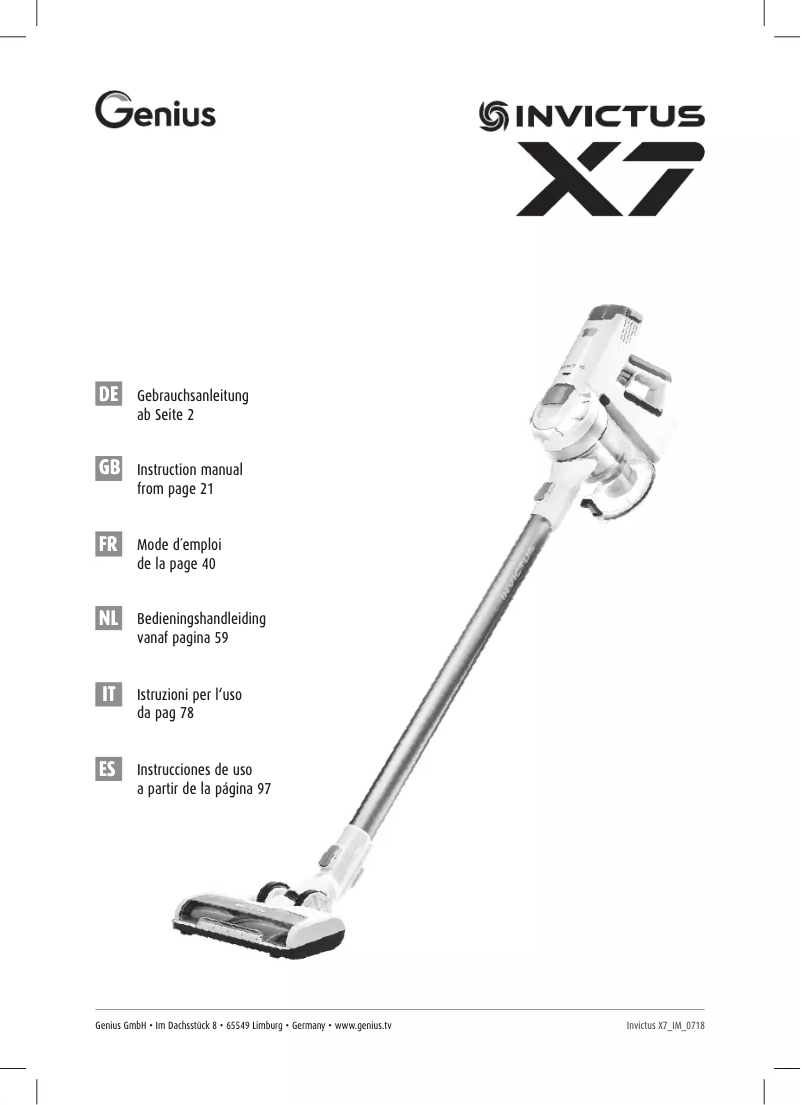 Image de la première page du manuel de l'appareil Invictus X7