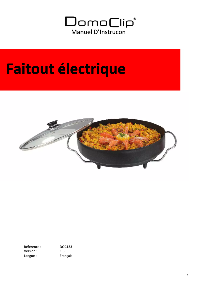 Image de la première page du manuel de l'appareil DOC133