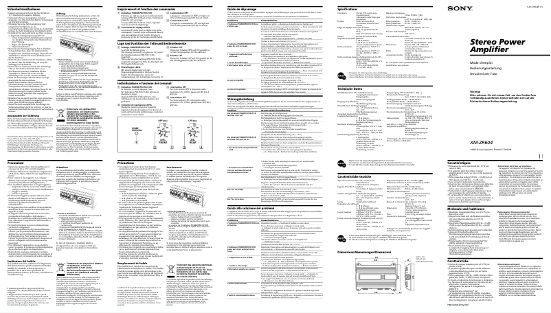Page n°1 - Manuel utilisateur Sony XM-ZR604