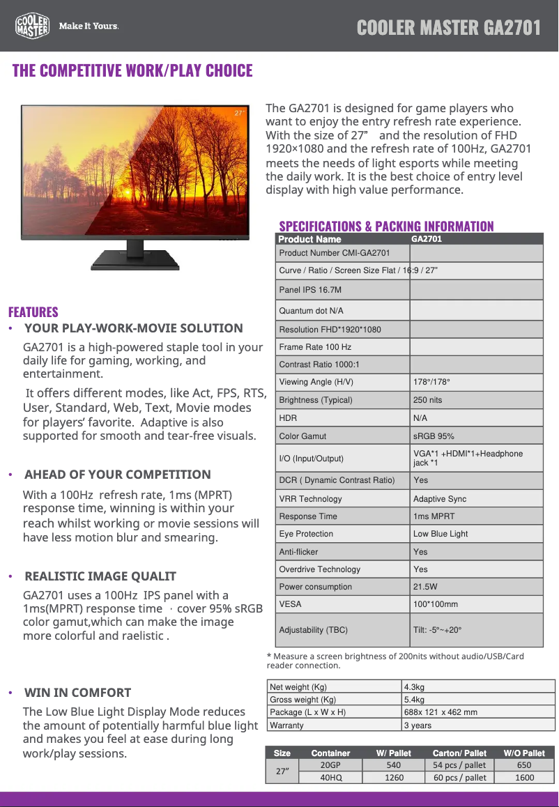Image de la première page du manuel de l'appareil GA2701