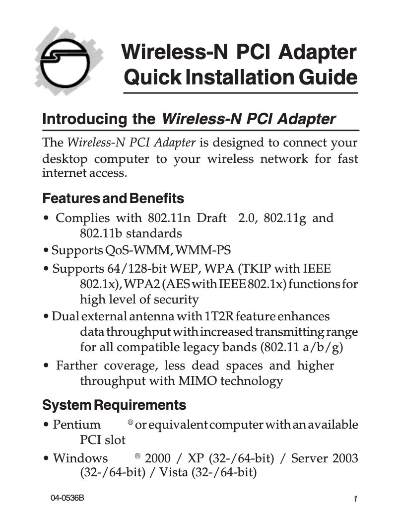 Image de la première page du manuel de l'appareil CN-WR0312-S1