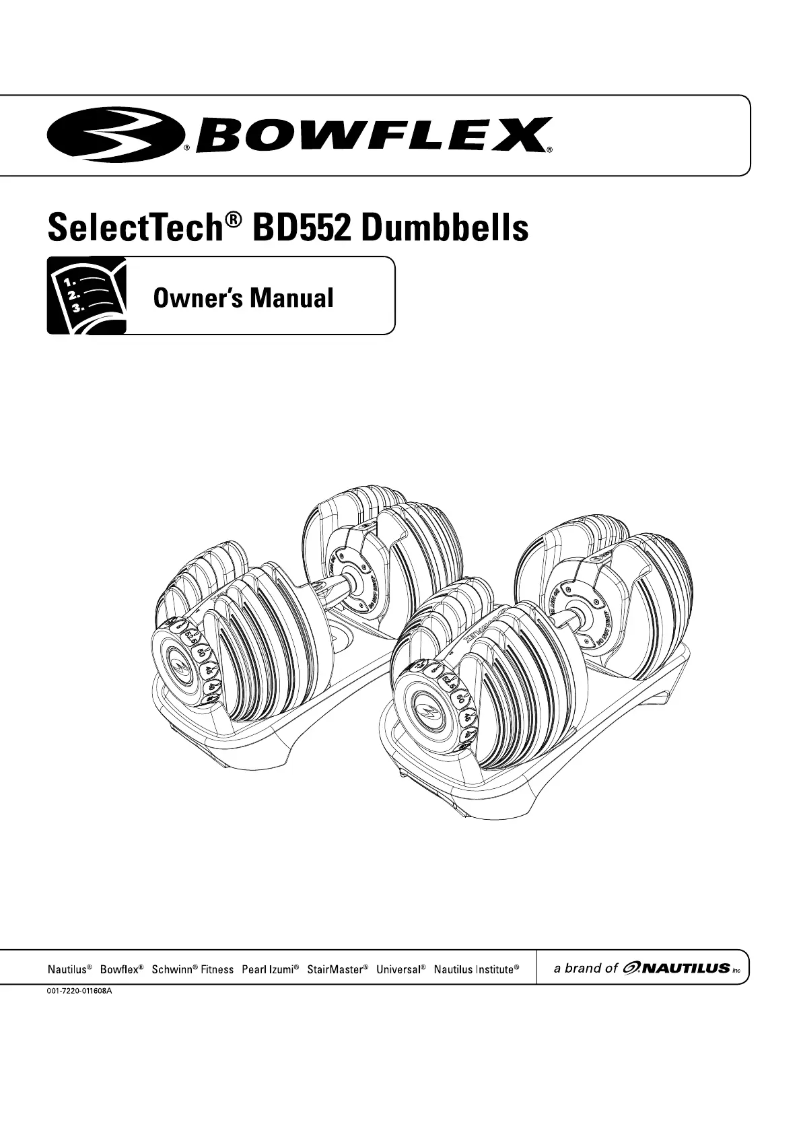 Page n°1 - Manuel utilisateur Bowflex SelectTech BF552i
