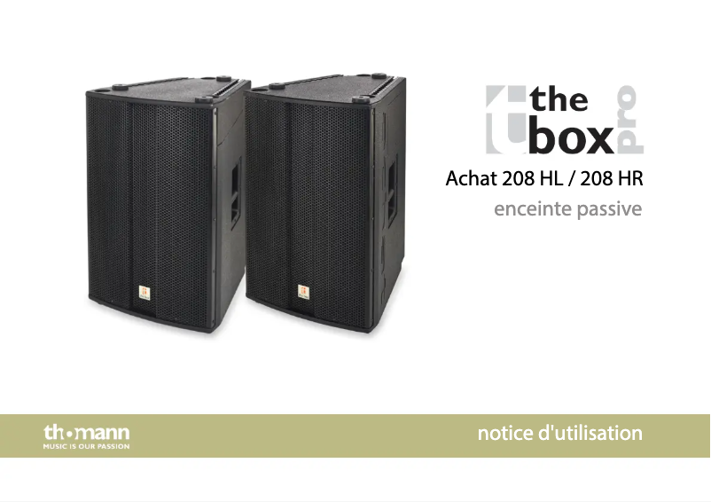 Página 1 del manual Manual de usuario The Box Pro Achat 208 HR