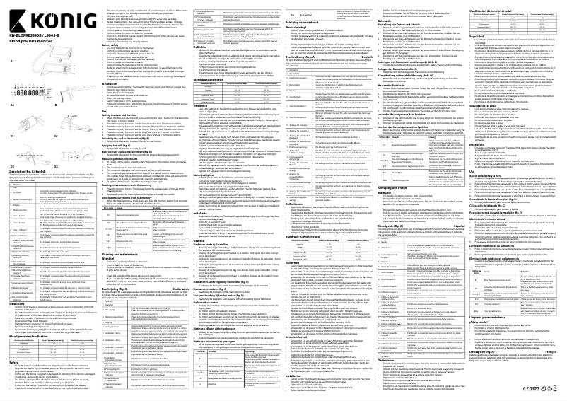 Page n°1 - Manuel utilisateur Konig KN-BLDPRESS40B