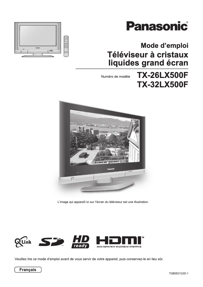 Page 1 de la notice Manuel utilisateur Panasonic Viera TX-32LX500F