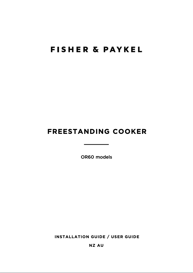 Page 1 de la notice Manuel utilisateur Fisher & Paykel OR60SDBSX2