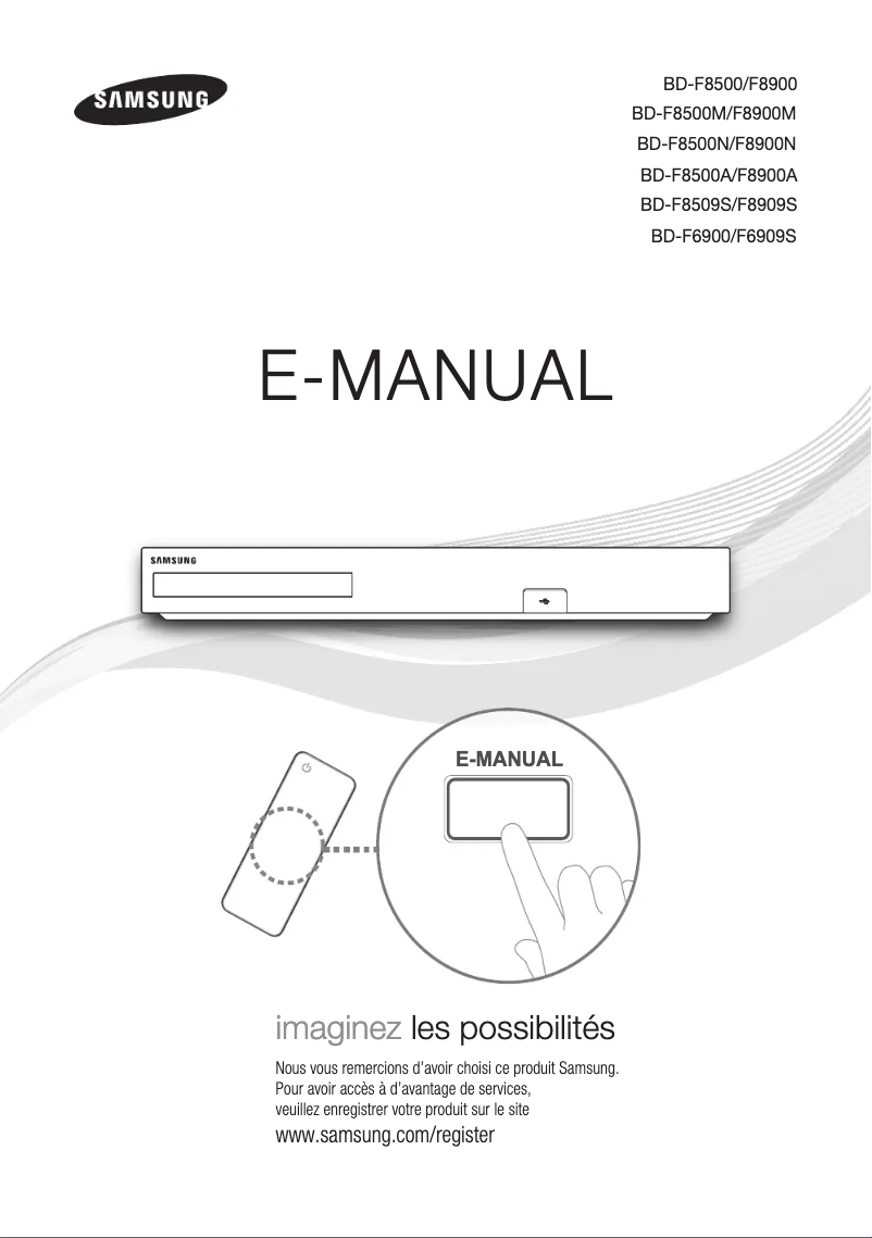 Page 1 de la notice Manuel utilisateur Samsung BD-F8900