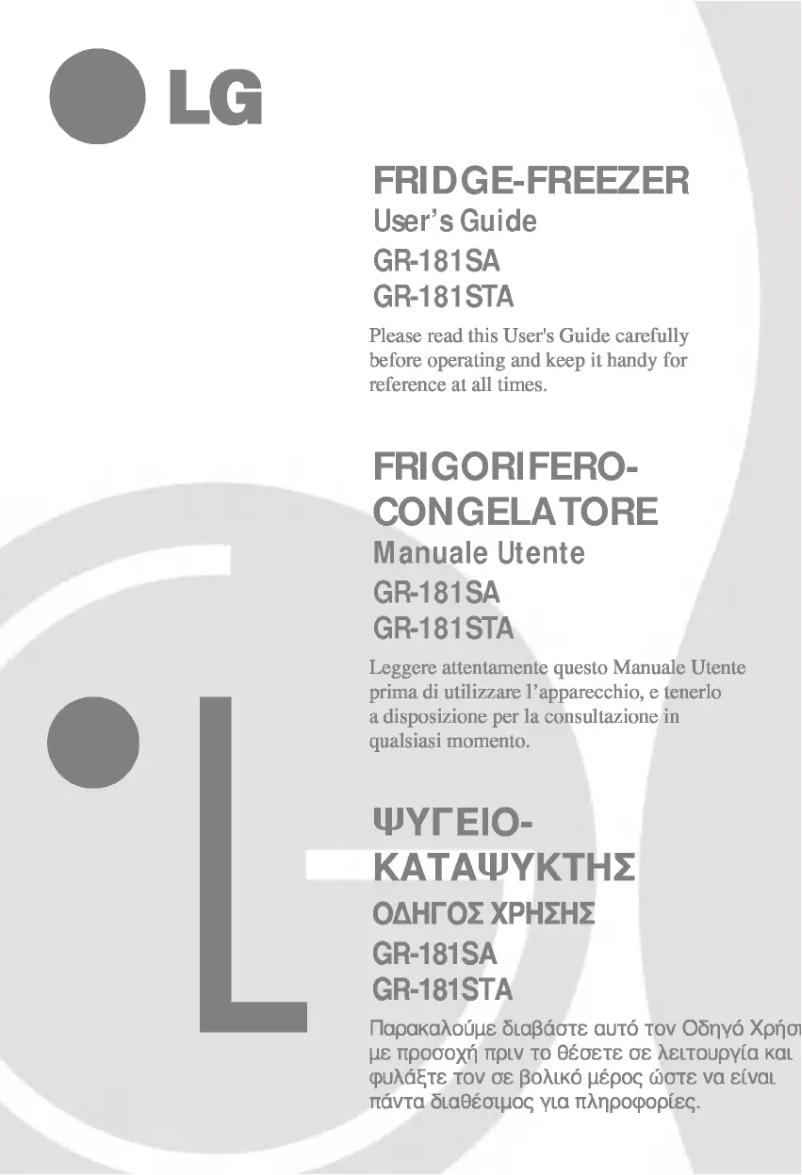 Page 1 de la notice Manuel utilisateur LG CR-181SA