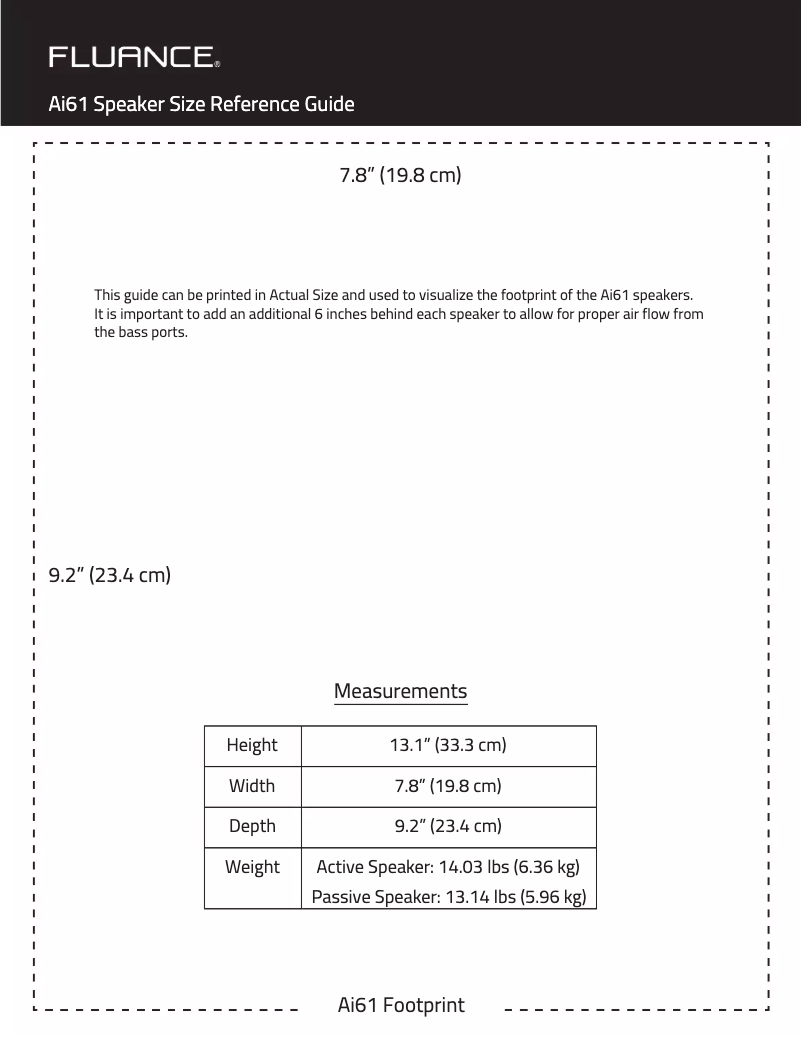 Page 1 de la notice Manuel utilisateur Fluance Ai61
