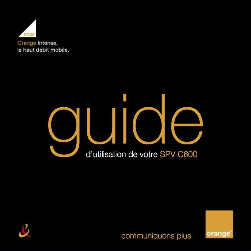 Image de la première page du manuel de l'appareil SPV C600
