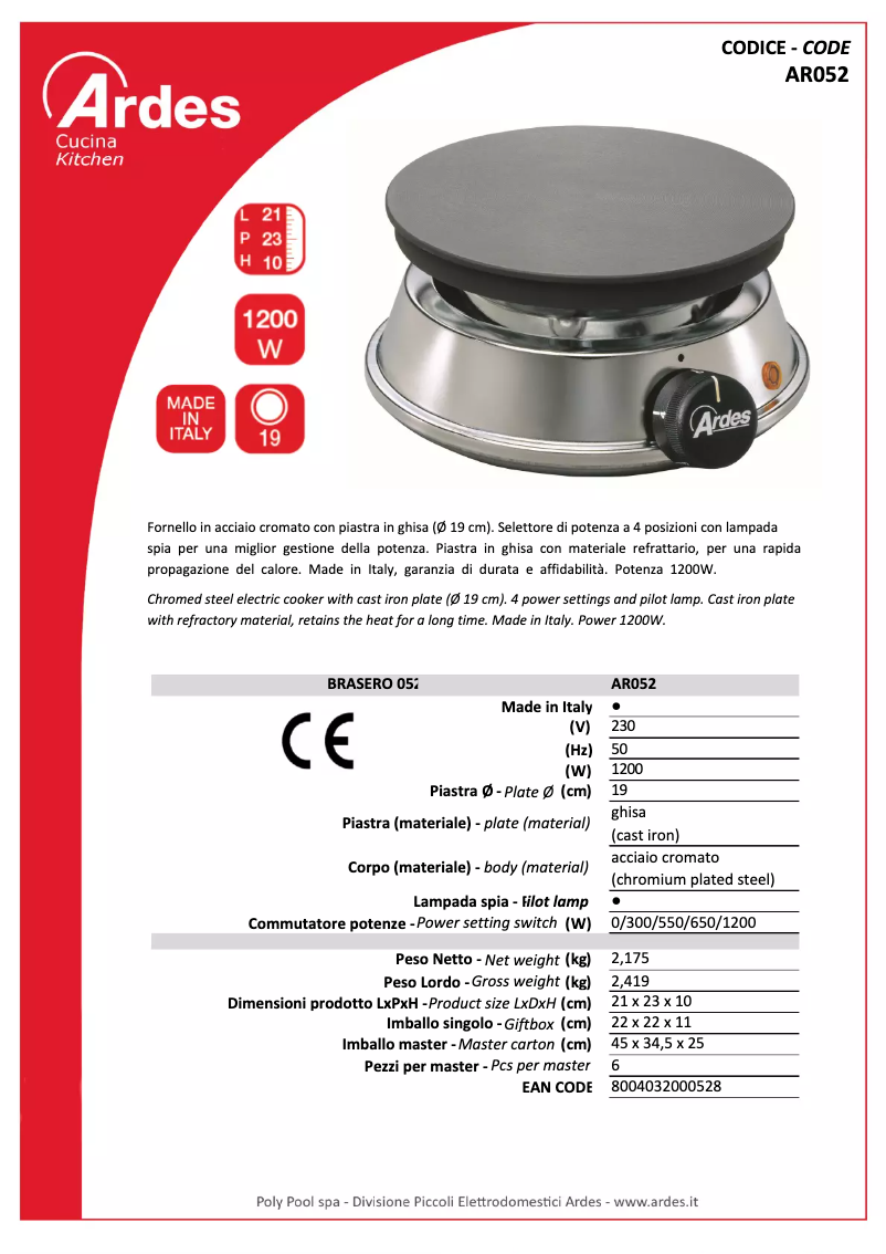 Image de la première page du manuel de l'appareil AR052