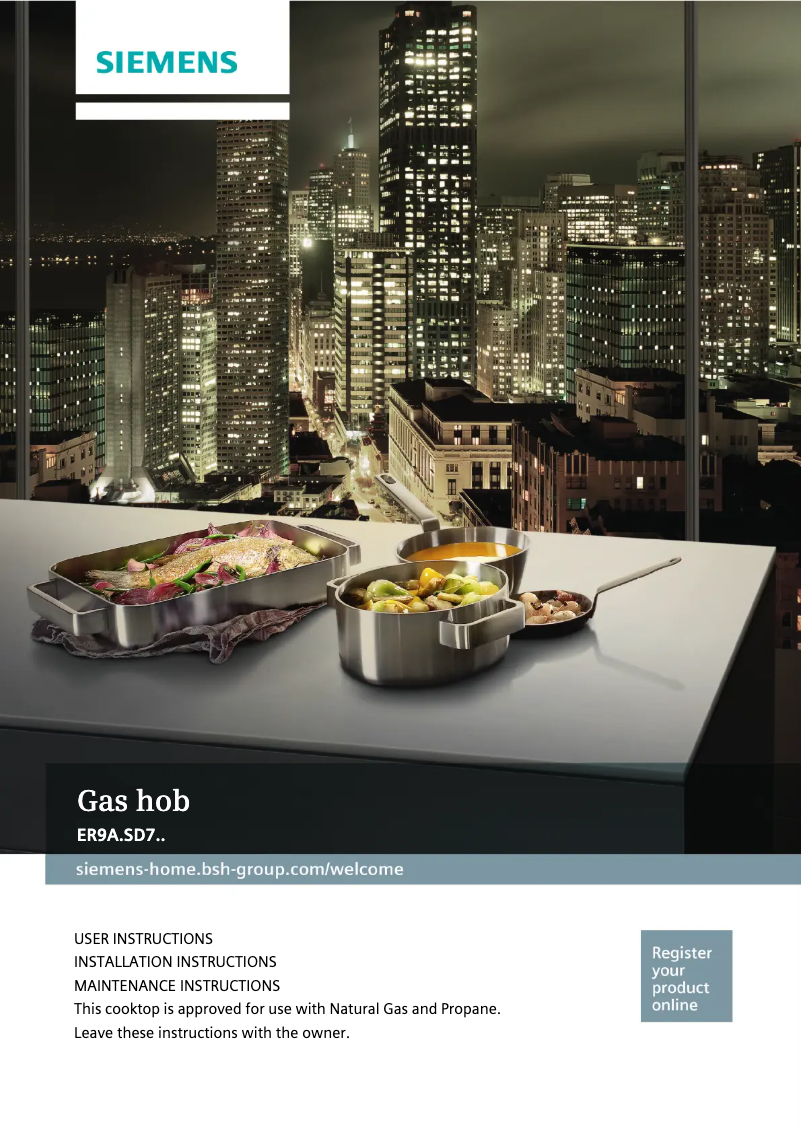 Page n°1 - Manuel utilisateur Siemens ER9A6SD70A