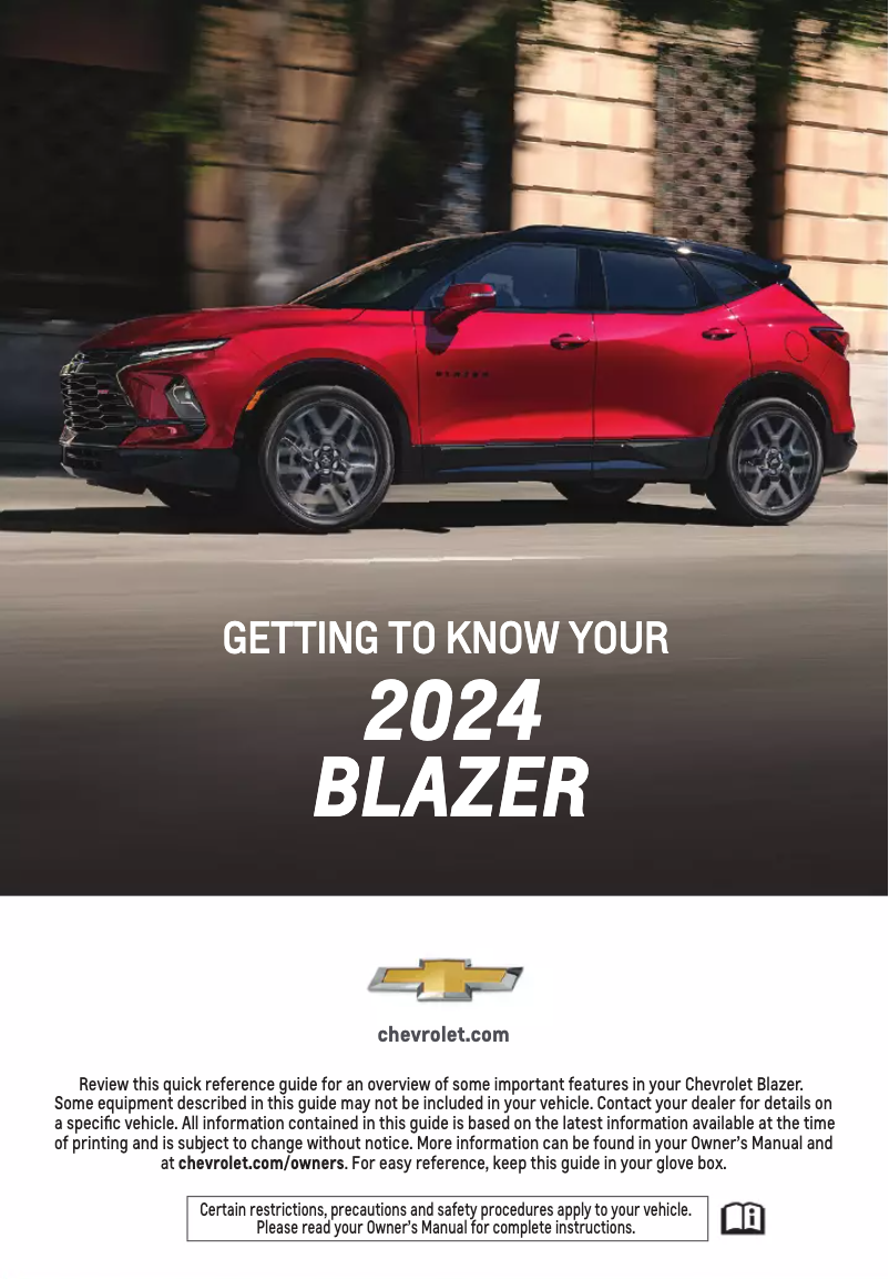 Page 1 de la notice Guide de démarrage rapide Chevrolet Blazer EV (2024)