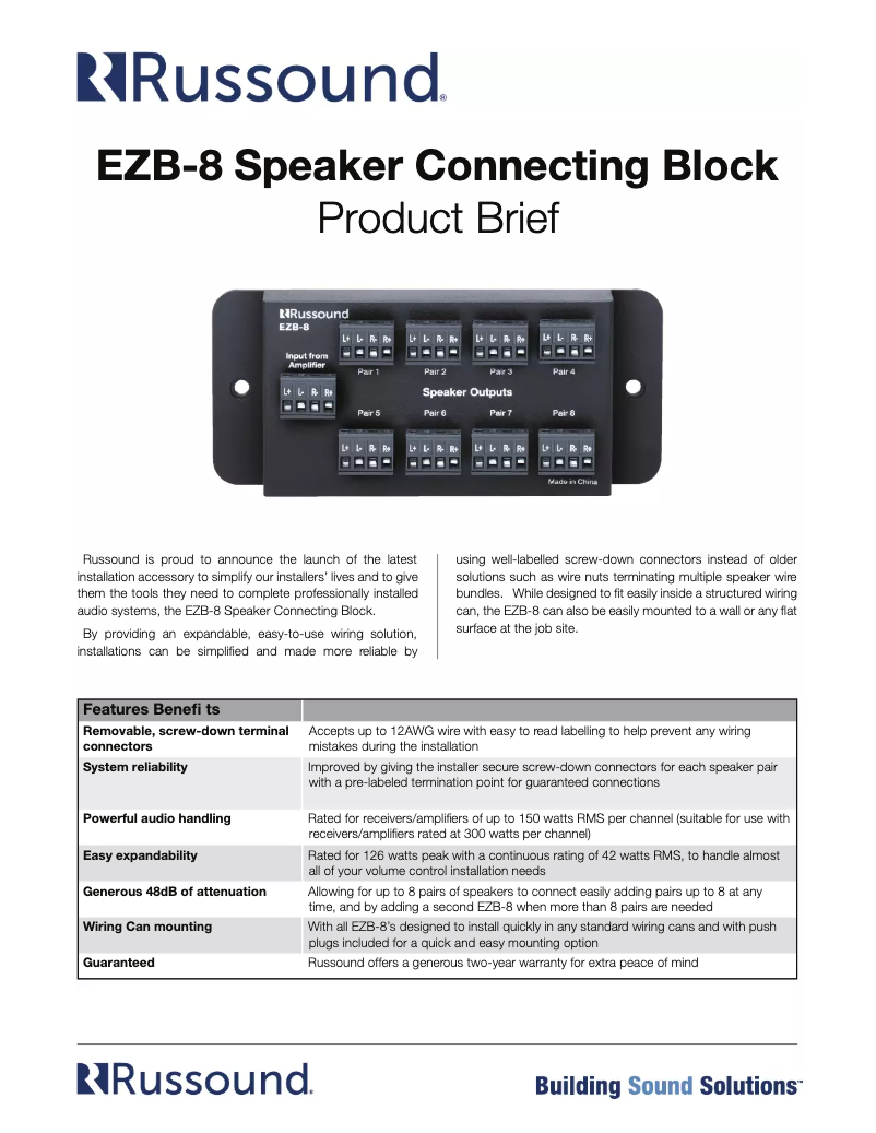 Image de la première page du manuel de l'appareil EZB-8