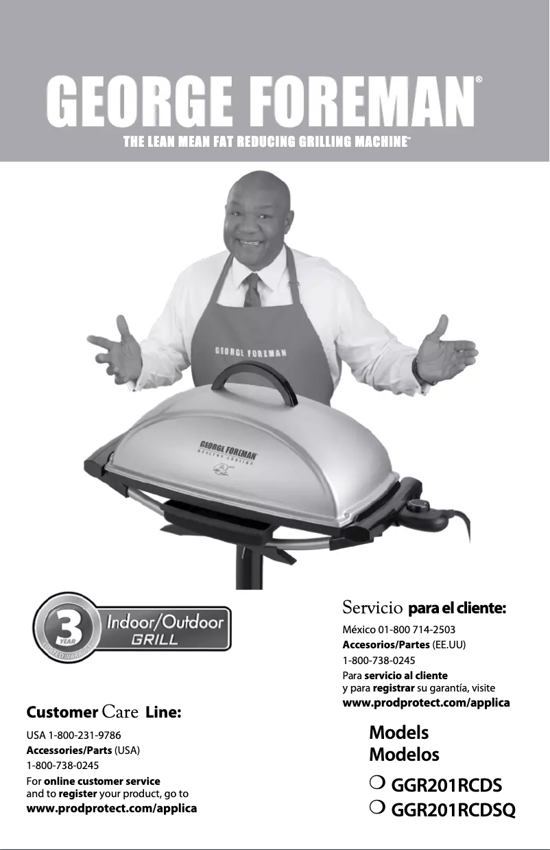 Page 1 de la notice Manuel utilisateur George Foreman GGR201RCDS