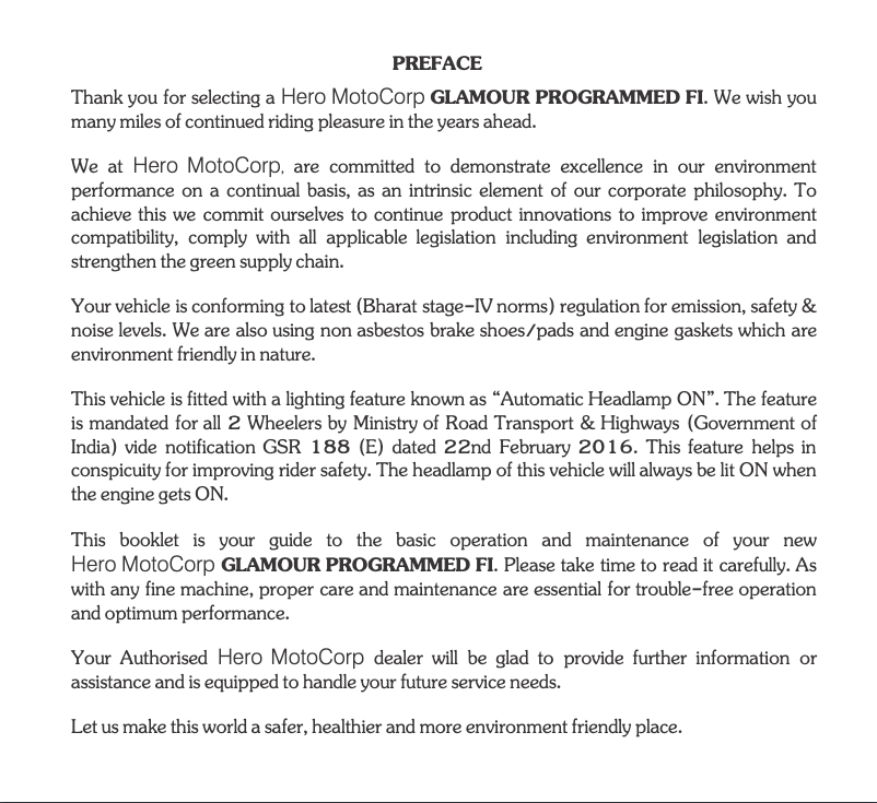 Page 1 de la notice Manuel utilisateur Hero Glamour FI (2017)