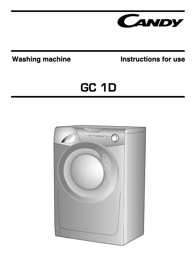 Page 1 de la notice Manuel utilisateur Candy GC 1071D3-UK