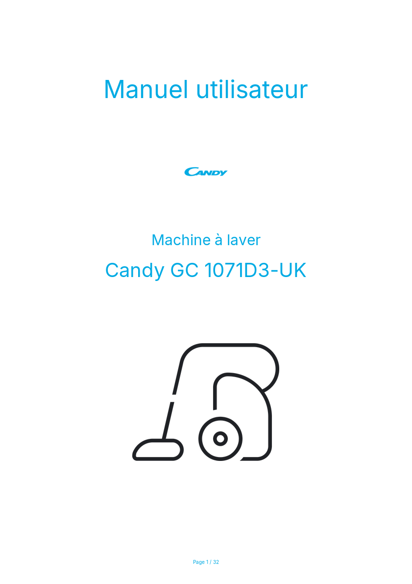 Image de la première page du manuel de l'appareil GC 1071D3-UK