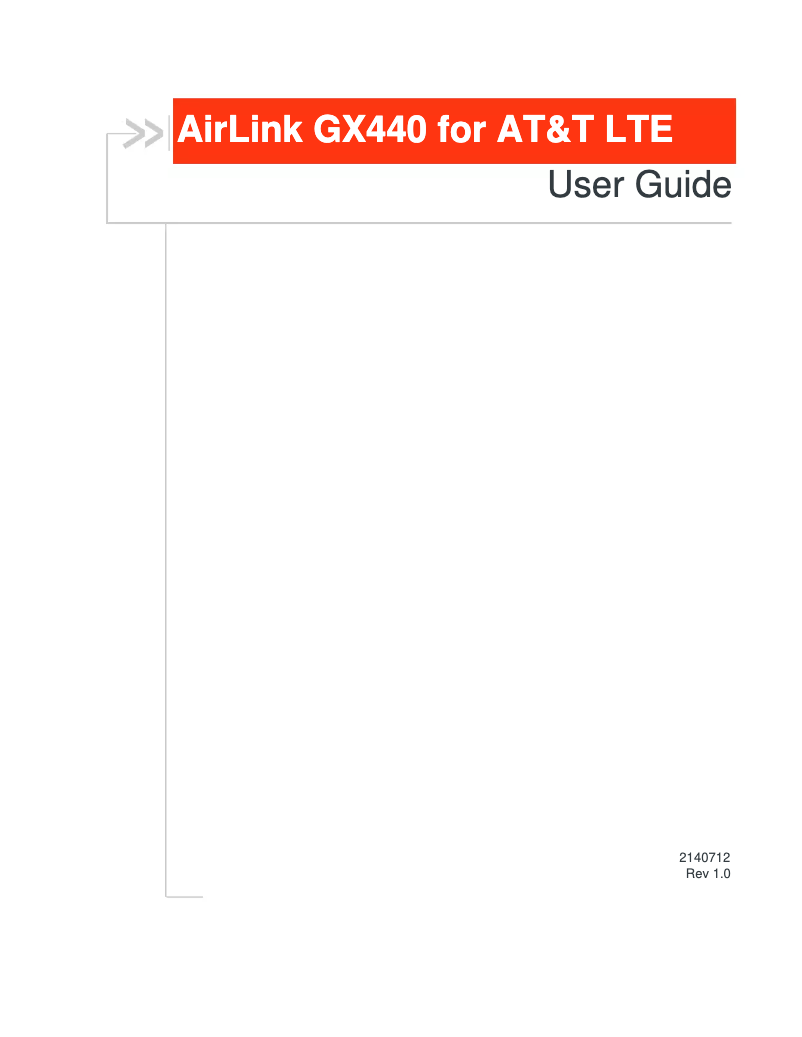 Page n°1 - Manuel utilisateur Sierra Wireless AirLink GX440
