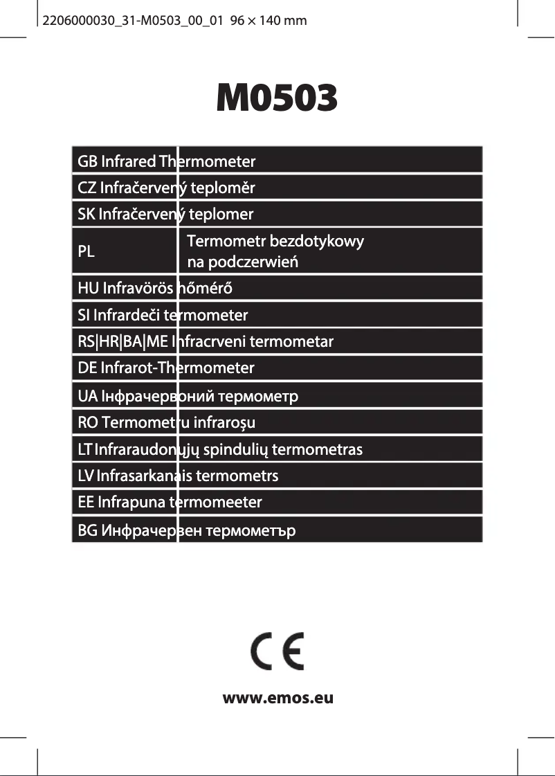 Page 1 de la notice Manuel utilisateur Emos M0503
