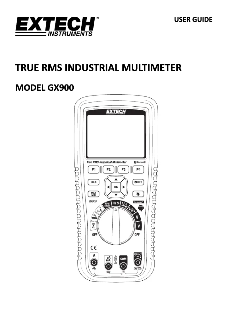 Page n°1 - Manuel utilisateur Extech GX900