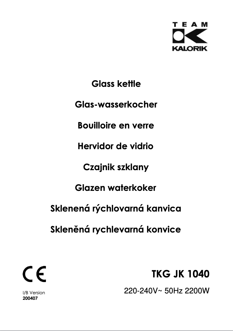 Página 1 del manual Manual de usuario Kalorik TKG JK 1040