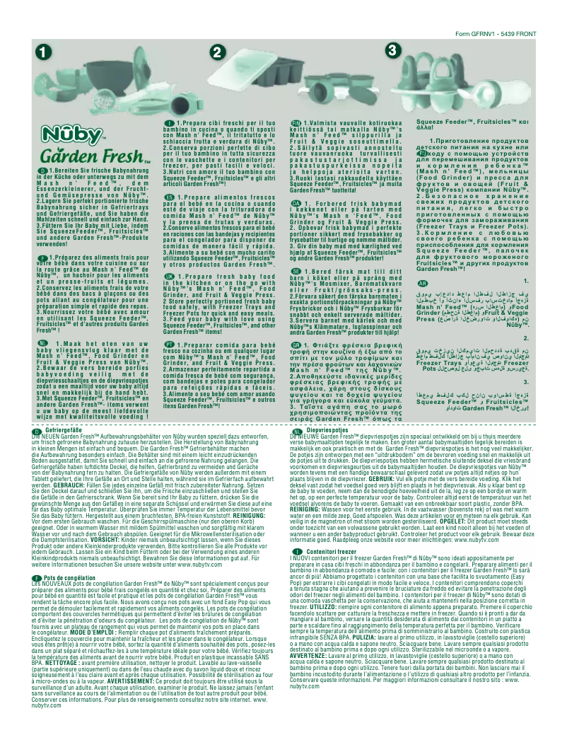 Página 1 del manual Manual de usuario Nuby Garden Fresh