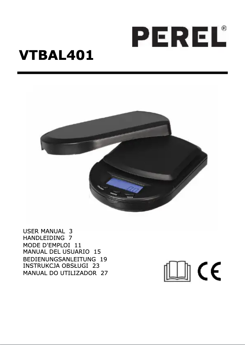 Page 1 of the manual User Manual Perel VTBAL401