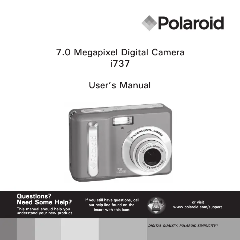 Page 1 de la notice Manuel utilisateur Polaroid i737