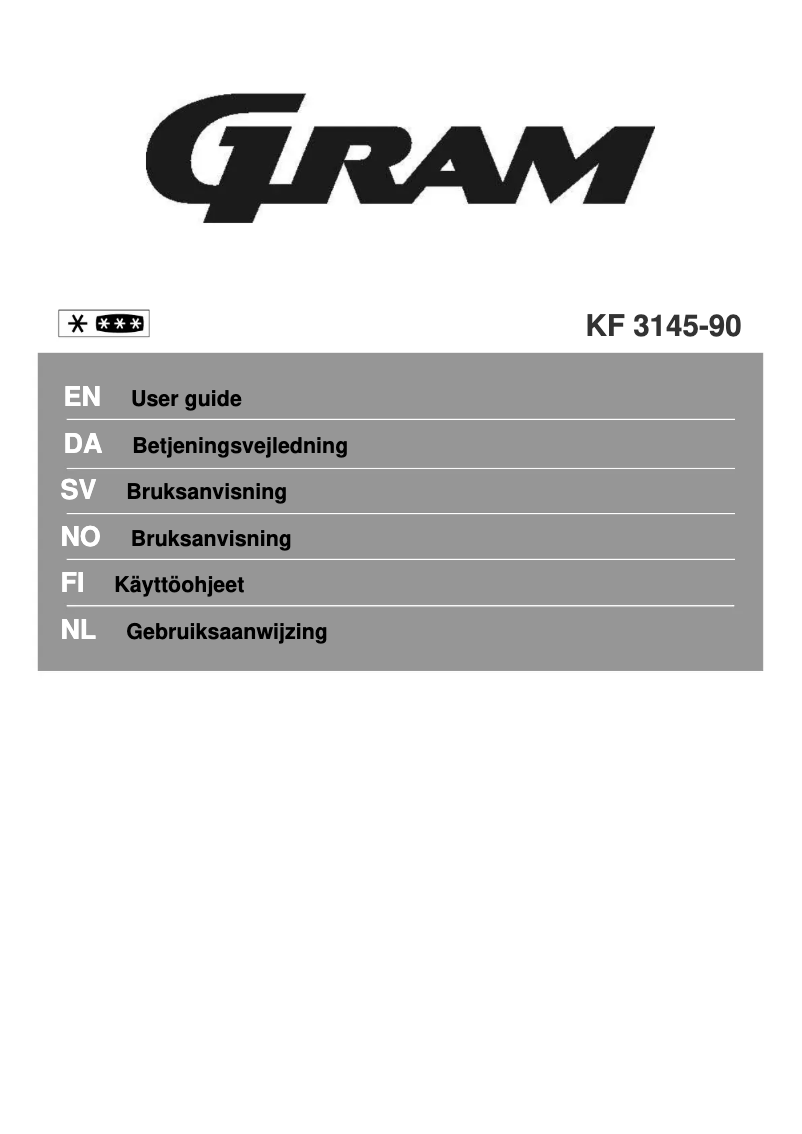 Page 1 de la notice Manuel utilisateur Gram KF 3145-90