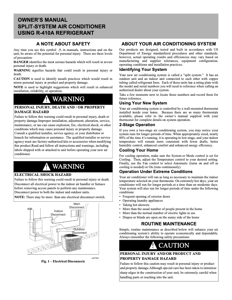 Page 1 de la notice Manuel utilisateur Carrier Performance 24SPA6
