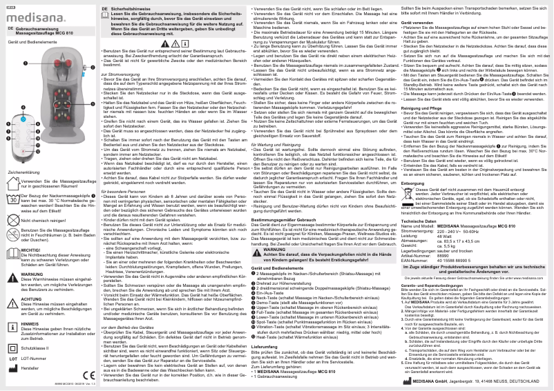 Image de la première page du manuel de l'appareil MCG 810