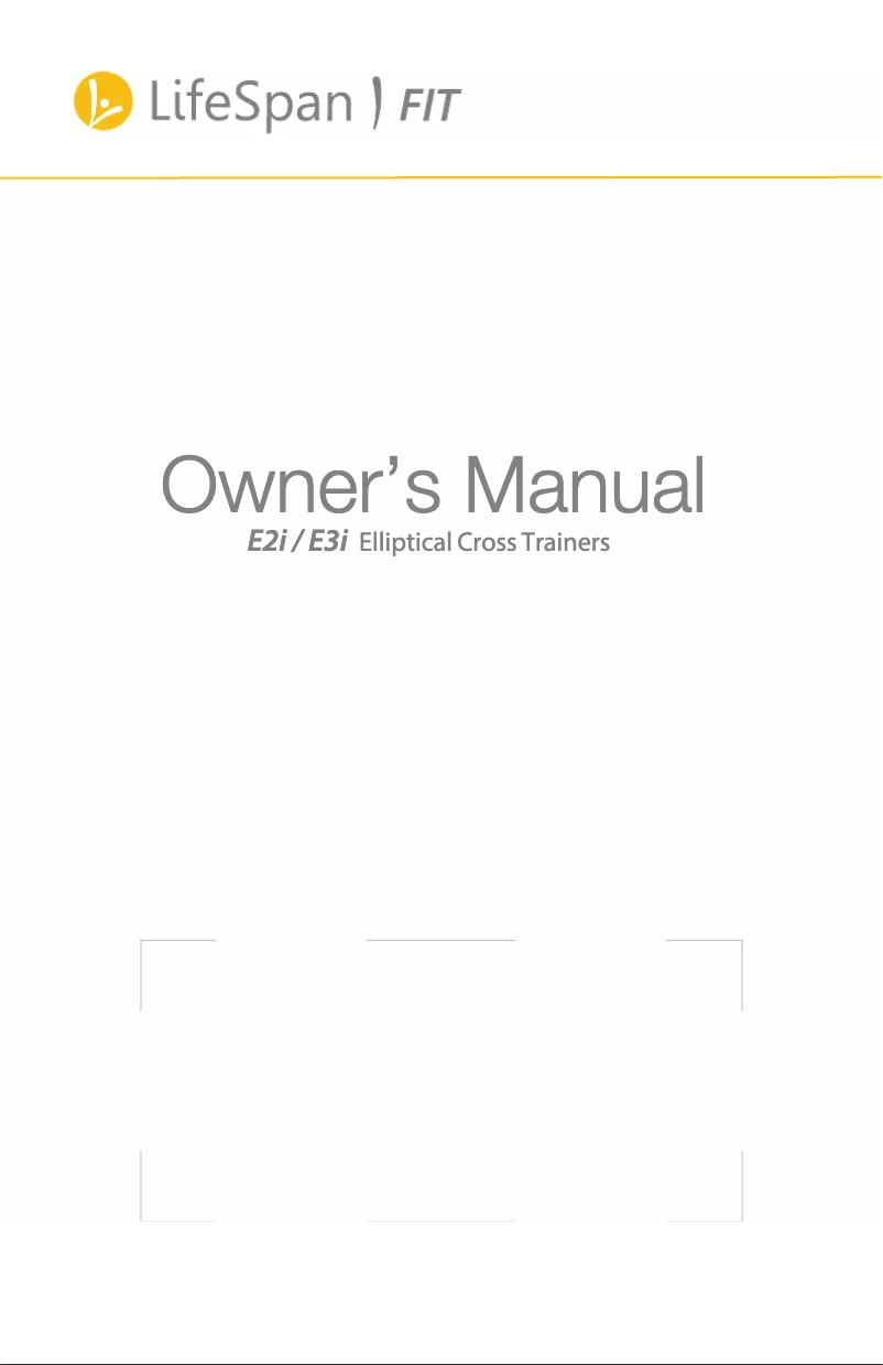 Page 1 de la notice Manuel utilisateur LifeSpan E3i