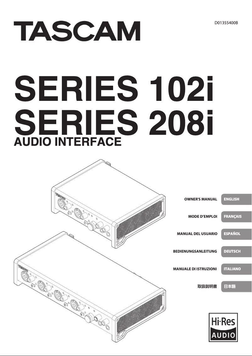 Page n°1 - Manuel utilisateur Tascam SERIES 208i