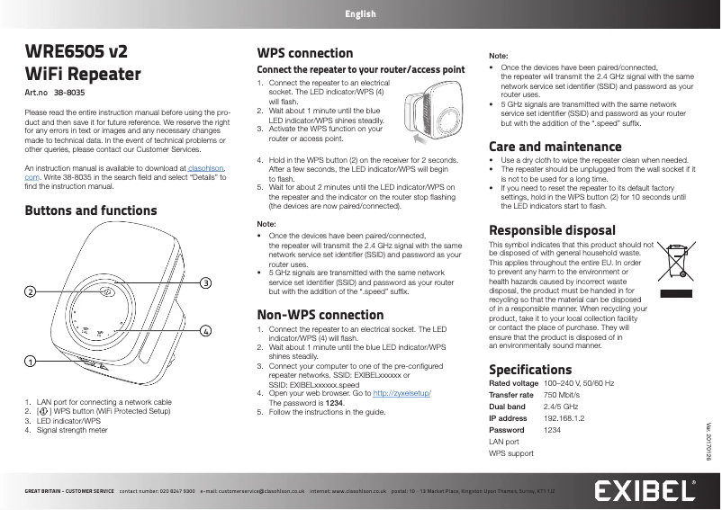Image de la première page du manuel de l'appareil WRE6505 v2