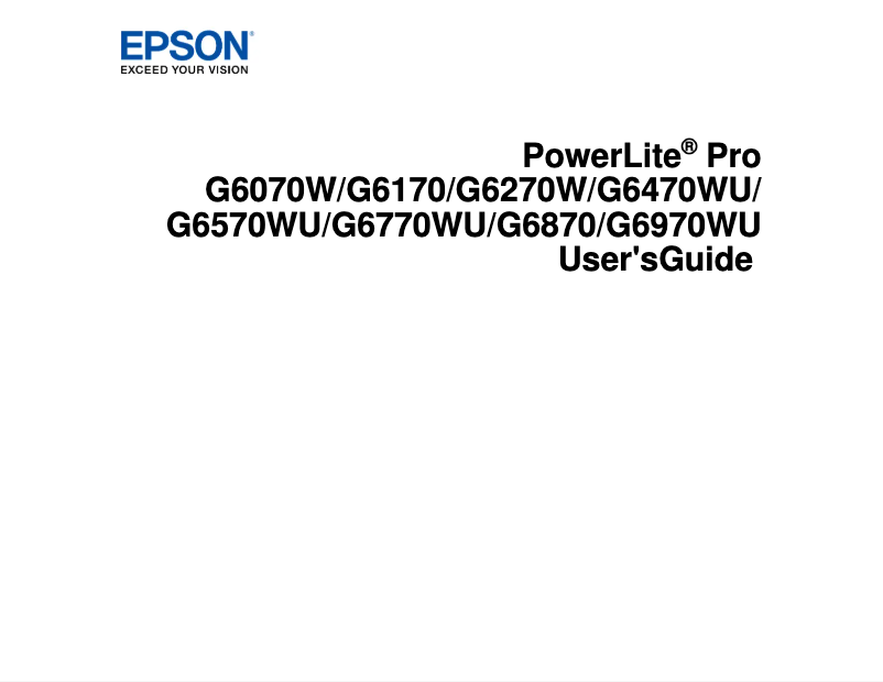 Page 1 de la notice Manuel utilisateur Epson PowerLite Pro G6870NL