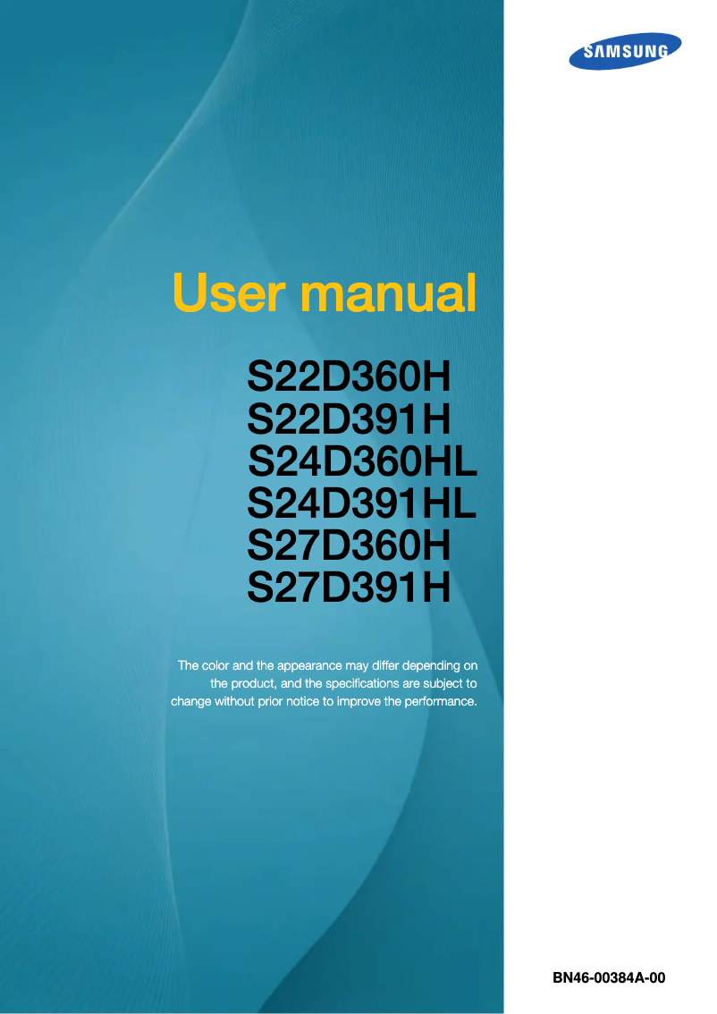 Page n°1 - Manuel utilisateur Samsung S22D360Q