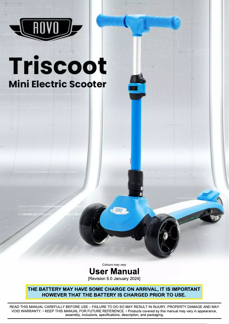 Image de la première page du manuel de l'appareil Triscoot