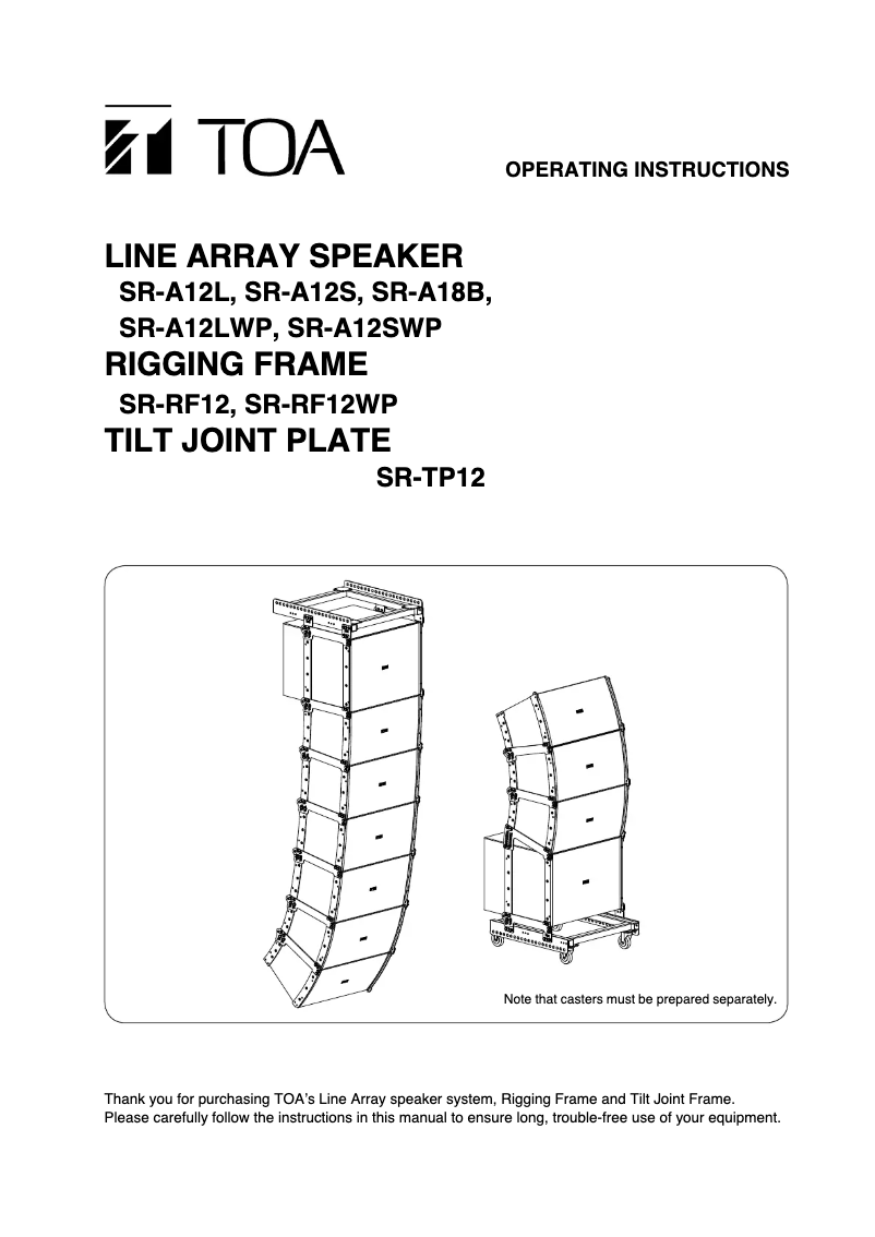Página 1 del manual Manual de usuario TOA SR-A18B