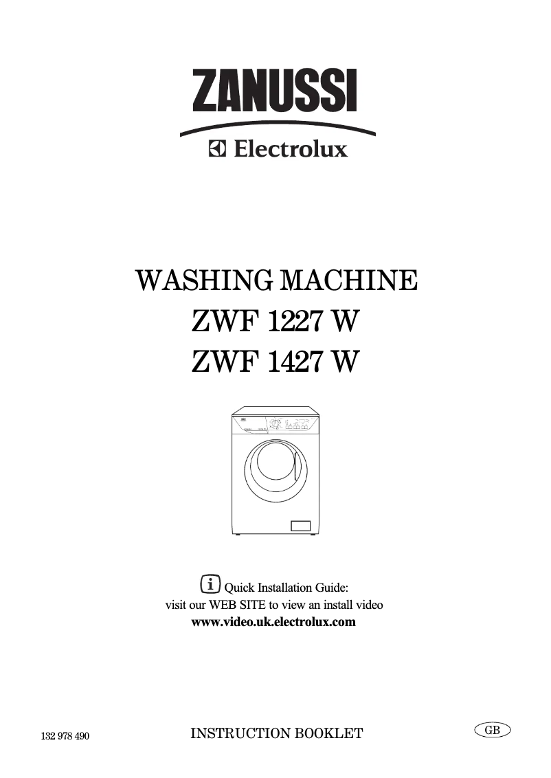 Page 1 de la notice Manuel utilisateur Zanussi ZWF1227W