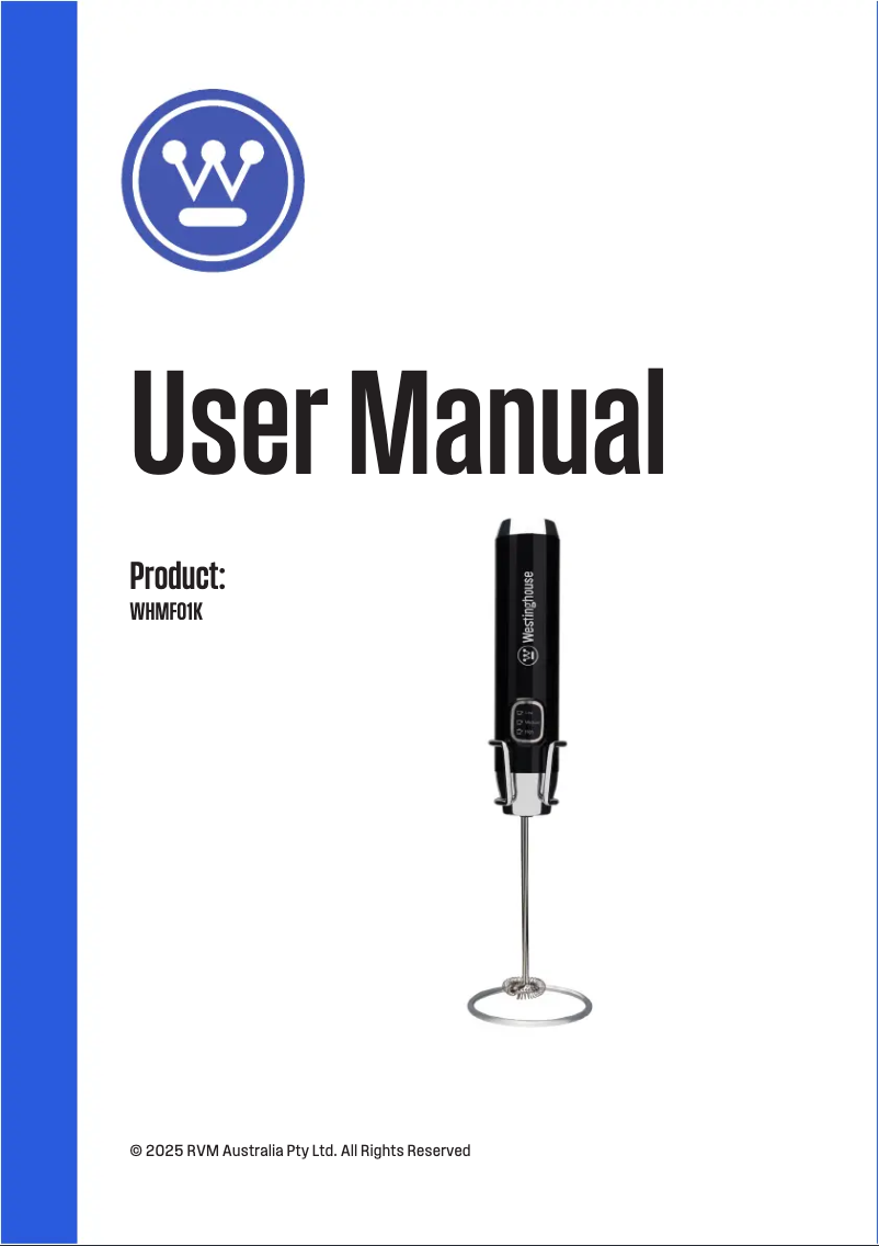 Page n°1 - Manuel utilisateur Westinghouse WHMF01K