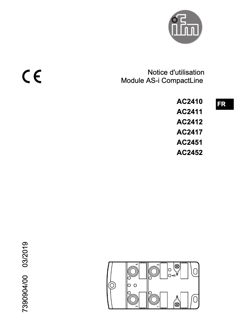 Page 1 de la notice Manuel utilisateur IFM AC2410