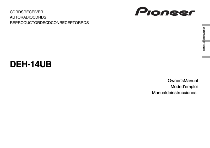 Page n°1 - Manuel utilisateur Pioneer DEH-14UB
