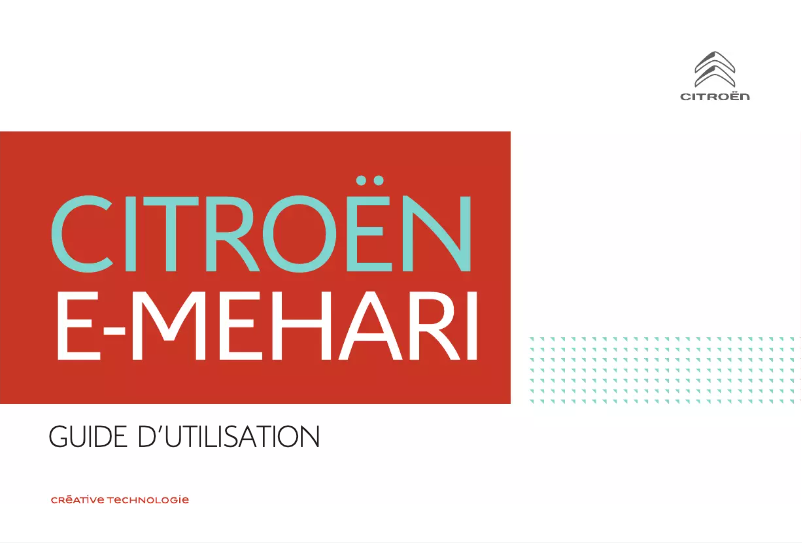 Imagen de la primera página del manual del dispositivo E-Mehari (2018)