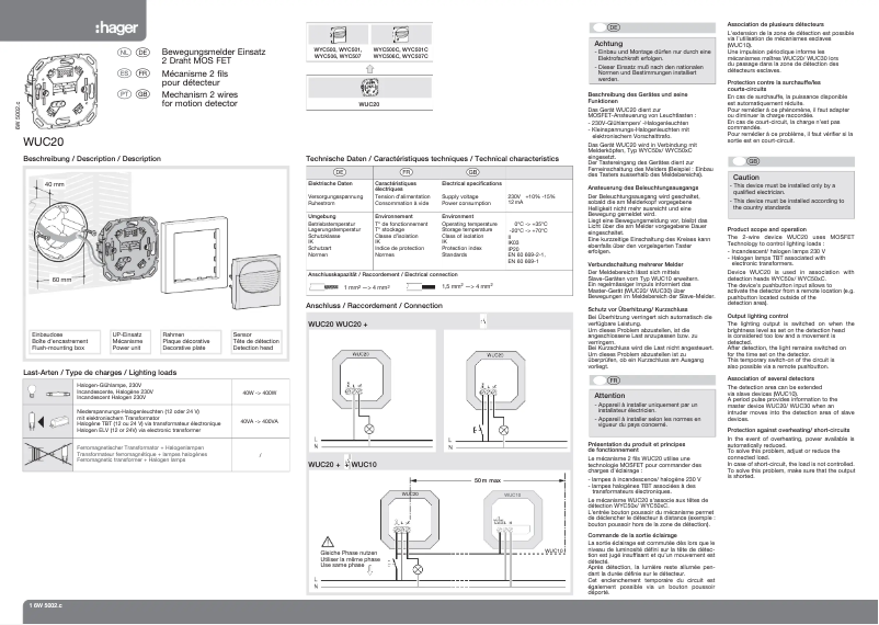 Image de la première page du manuel de l'appareil WUC20