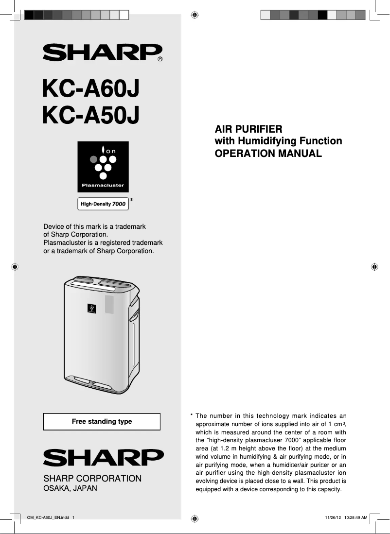 Page n°1 - Manuel utilisateur Sharp KC-A50J