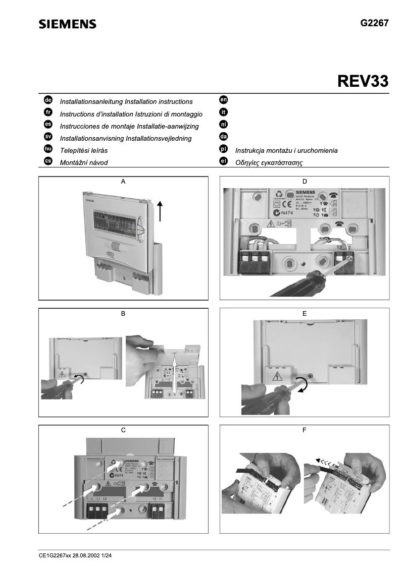 Page 1 de la notice Manuel utilisateur Siemens REV33