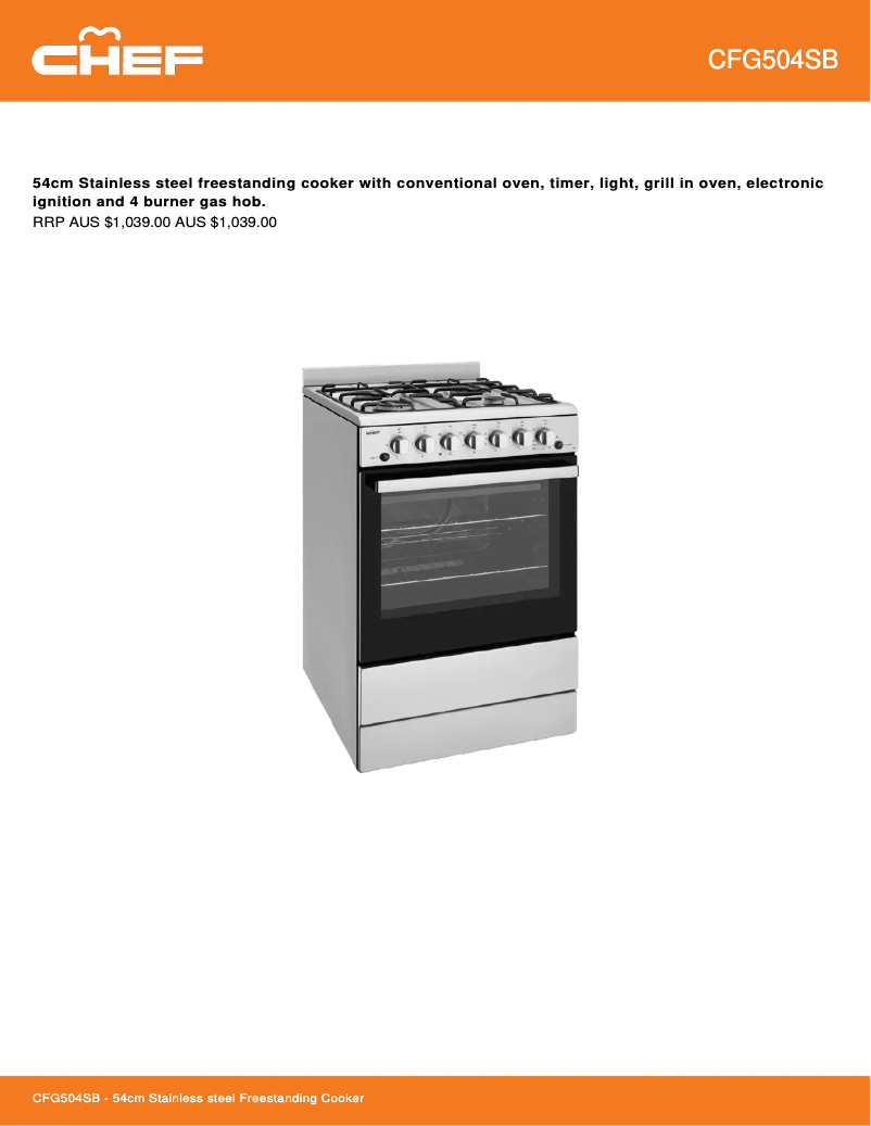 Imagen de la primera página del manual del dispositivo CFG504SBNG