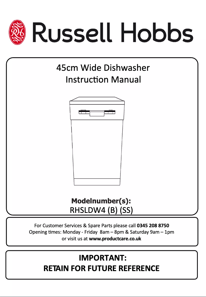 Página 1 del manual Manual de usuario Russell Hobbs RHSLDW4B